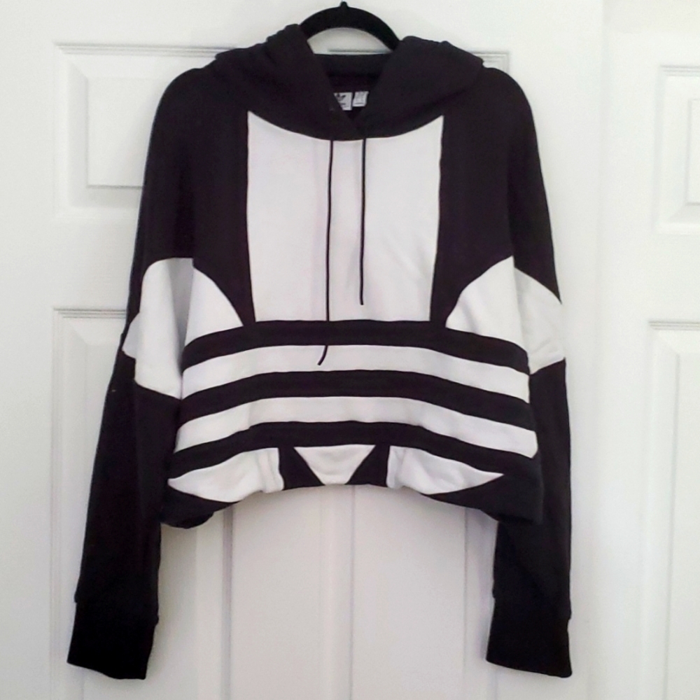 Cropped Adidas Hoodie - Large